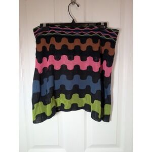 Missoni Knit Mini Skirt Colorful Wavy Pattern Designer‎ Party Size 8